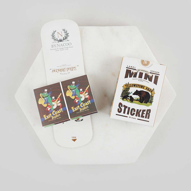 Package with holder - Nacoo Vintage Mini Label Sticker Pack