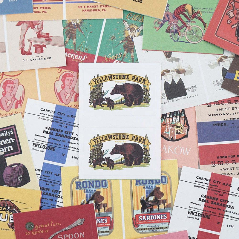 2 stickers in1 Sheet - Nacoo Vintage Mini Label Sticker Pack