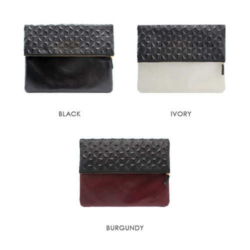 Colors of Embossing geometric pattern clutch bag