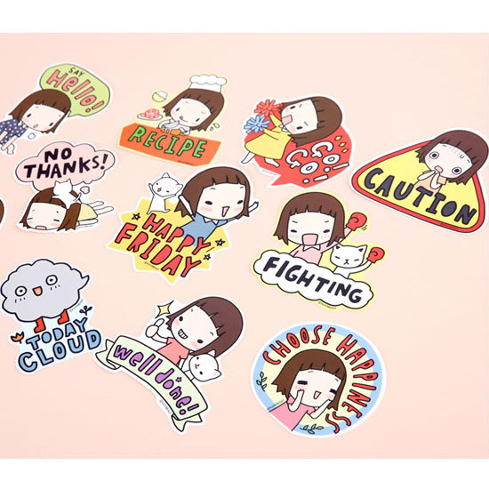Composition of Big point day and day deco sticker