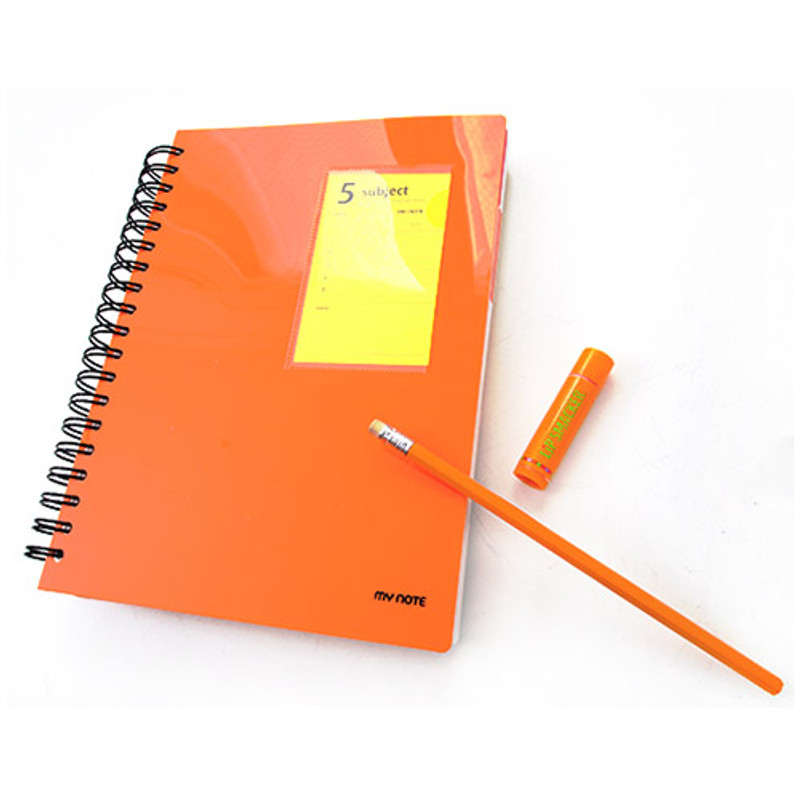 Orange - Index wirebound my lined notebook