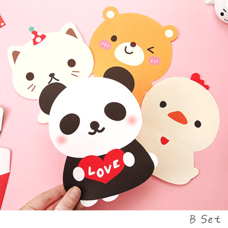 B set - Lovely animal friends letter paper and envelope set
