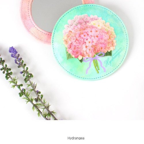 Hydrangea - Wanna This Ma petite fille flower round handy mirror