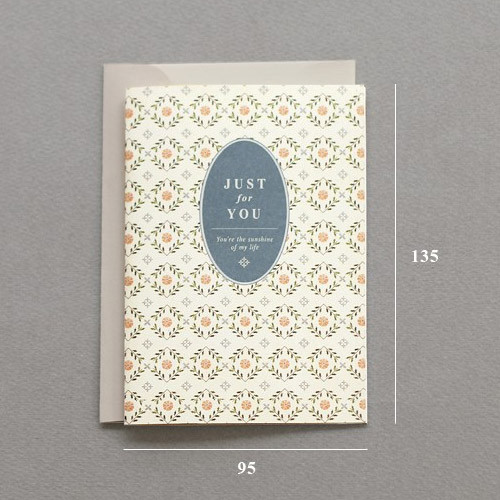 Size of Vintage illustration pattern message card