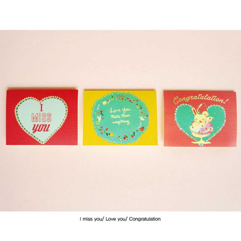 I miss you, Love you, Congratulation I miss you, Love you, Congratulation