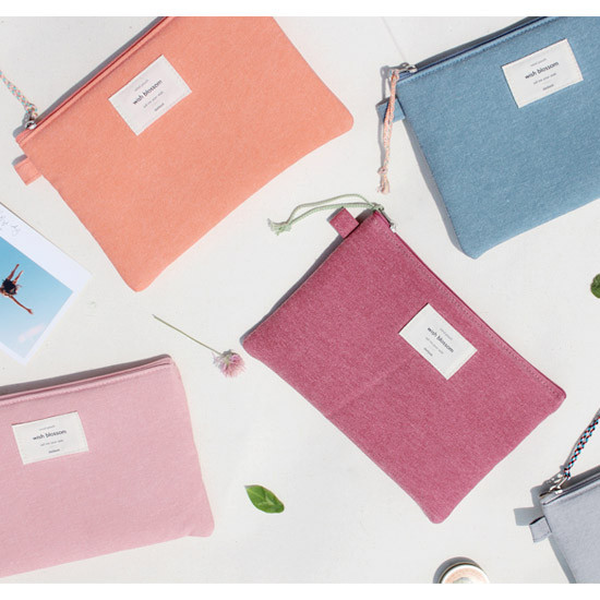Wish blossom mind medium zipper pouch