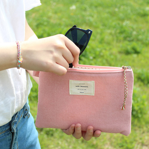Wish blossom mind medium zipper pouch