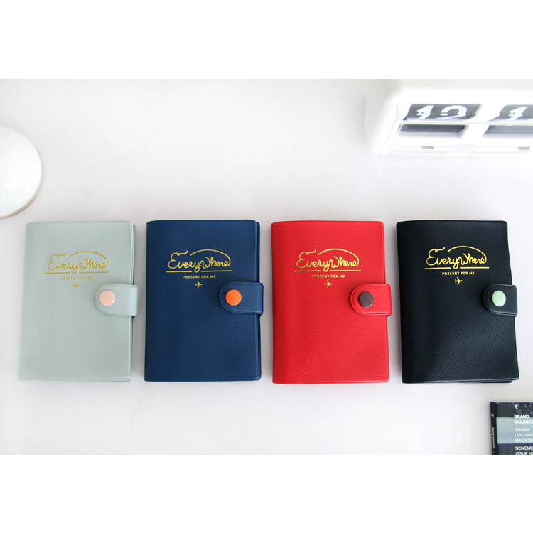 Everywhere button passport holder case