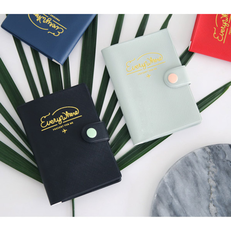 Everywhere button passport holder case