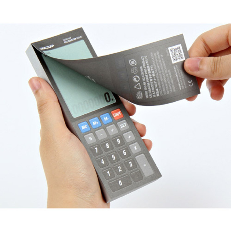 Electronic calculator memo pad dark gray Electronic calculator memo pad dark gray