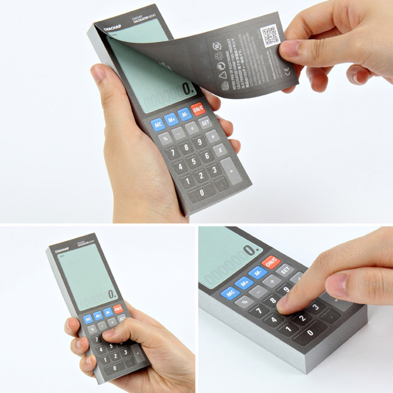 Electronic calculator memo pad dark gray Electronic calculator memo pad dark gray