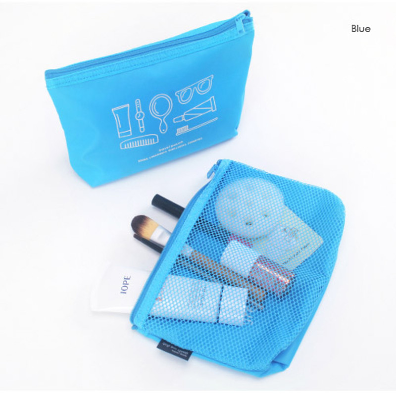 Blue - Life is beautiful travel mesh pouch Blue - Life is beautiful travel mesh pouch