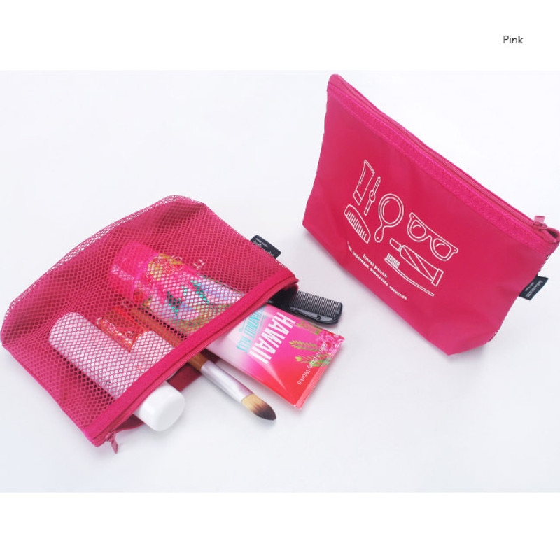 Pink - Life is beautiful travel mesh pouch Pink - Life is beautiful travel mesh pouch