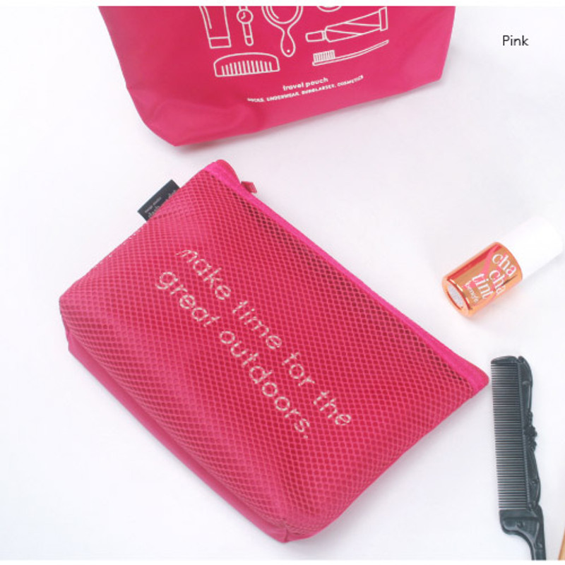 Pink - Life is beautiful travel mesh pouch Pink - Life is beautiful travel mesh pouch