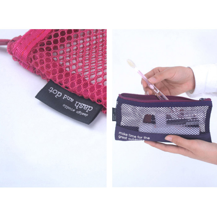 Detail of Life is beautiful travel slim mesh pouch