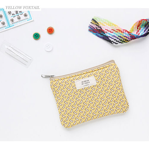 Yellow Foxtail - Heimish pattern small zipper pouch