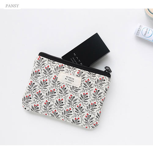 Pansy - Heimish pattern small zipper pouch