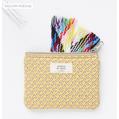 Yellow Foxtail - Heimish pattern small zipper pouch