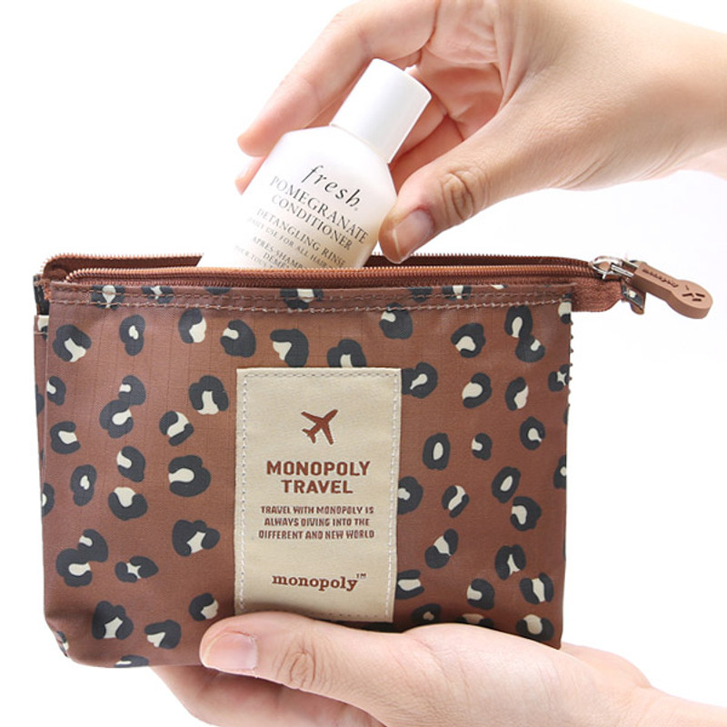 Pattern travel mesh small zipper pouch