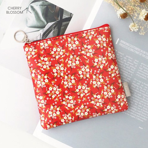 Cherry blossom - Unique pattern medium zipper pouch