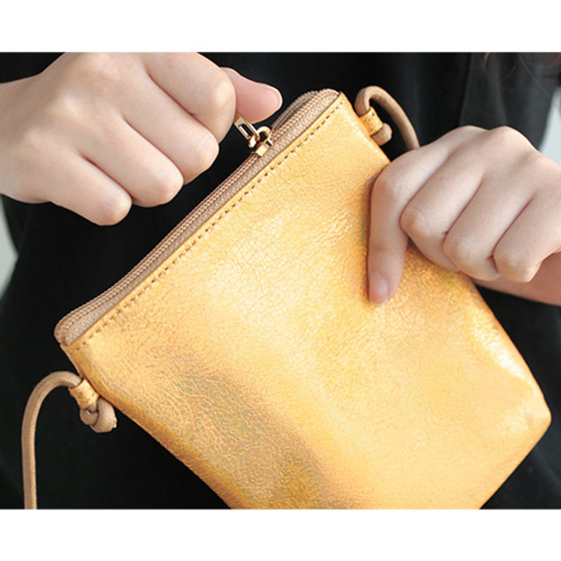 Gold - Aurora glitter square crossbody bag Gold - Aurora glitter square crossbody bag