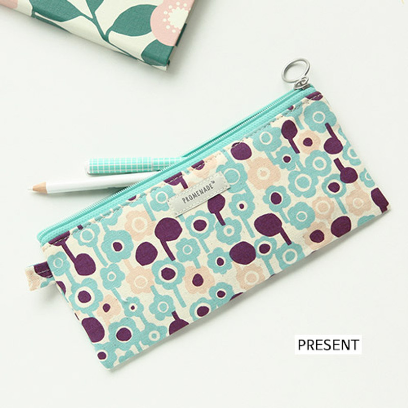 Present - Promenade cotton long zipper pouch