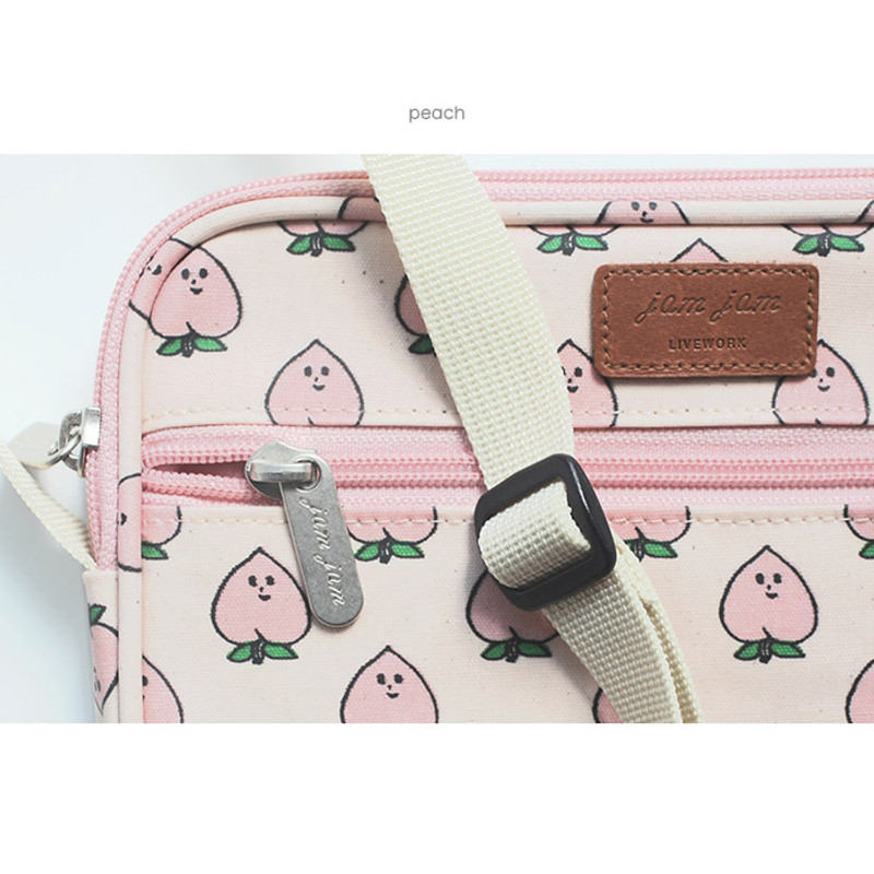 Peach - Jam Jam pattern side messenger bag