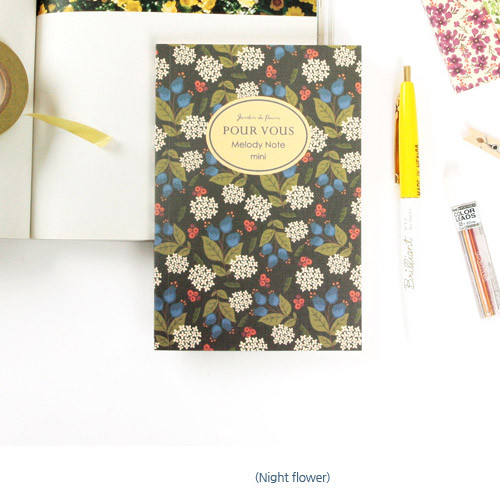 Night flower - Pour vous melody lined notebook small
