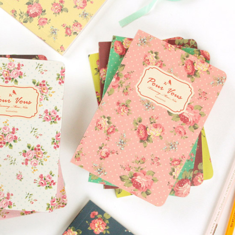 Blooming flower pattern lined notebook small  Blooming flower pattern lined notebook small