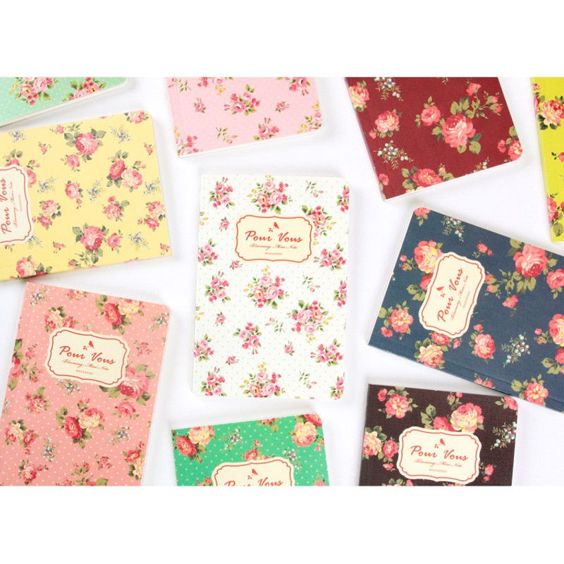 Blooming flower pattern lined notebook small  Blooming flower pattern lined notebook small