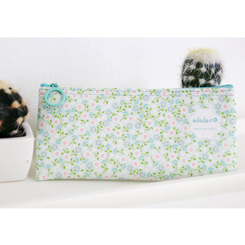 Mint flower - Ololo flower pattern zipper pencil pouch Mint flower - Ololo flower pattern zipper pencil pouch