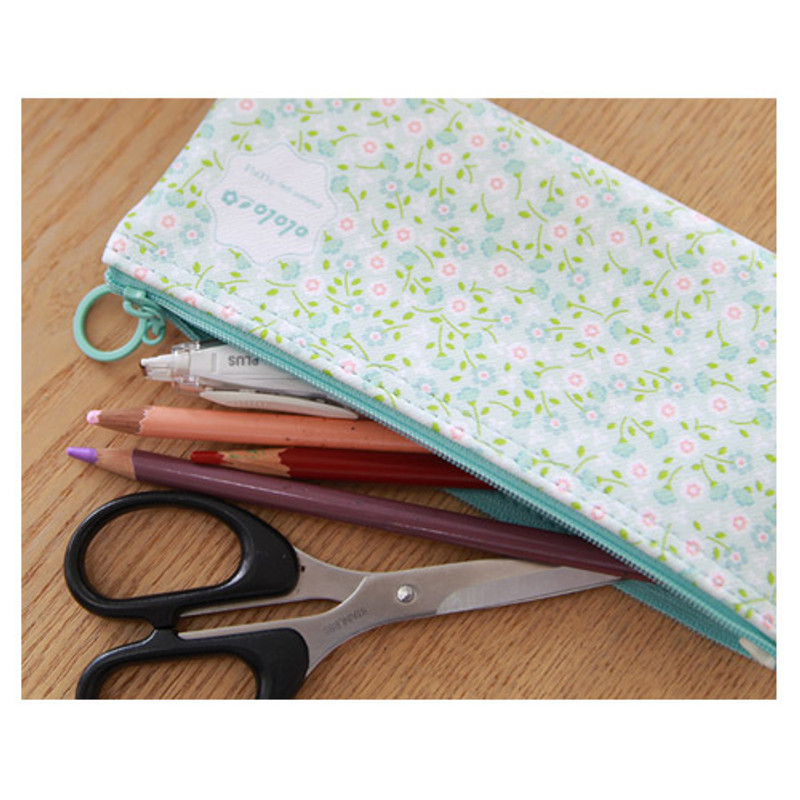Mint flower - Ololo flower pattern zipper pencil pouch Mint flower - Ololo flower pattern zipper pencil pouch