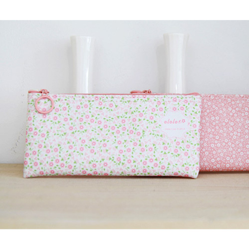 Pink tulip - Ololo flower pattern zipper pencil pouch Pink tulip - Ololo flower pattern zipper pencil pouch