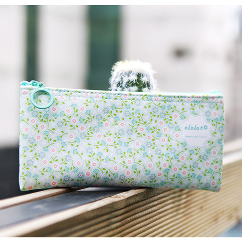 Mint flower - Ololo flower pattern zipper pencil pouch Mint flower - Ololo flower pattern zipper pencil pouch