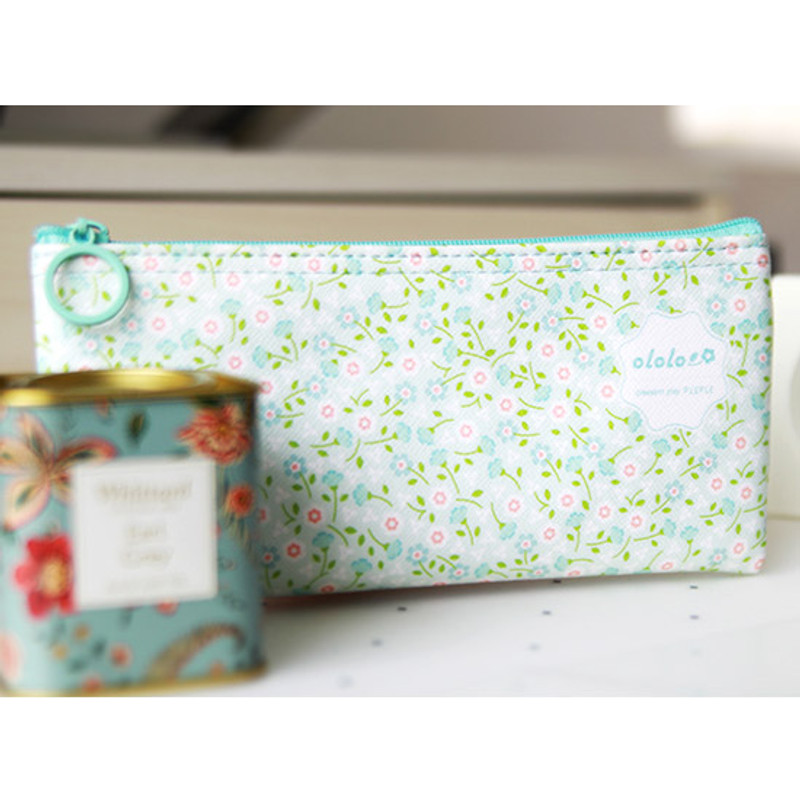 Mint flower - Ololo flower pattern zipper pencil pouch Mint flower - Ololo flower pattern zipper pencil pouch