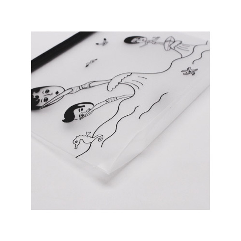 Detail of Aurore surfing clear zip lock mini pouch ver.3