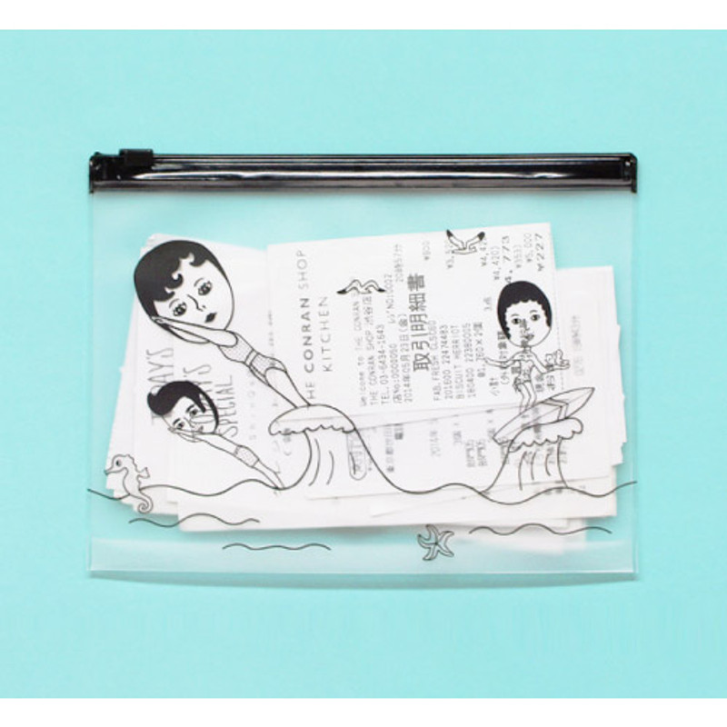Aurore surfing clear zip lock mini pouch ver.3