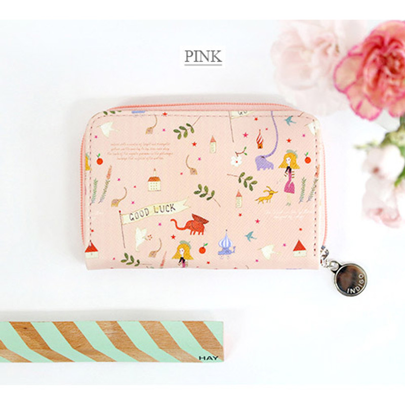 Pink - Willow story pattern accordion card case holder Pink - Willow story pattern accordion card case holder