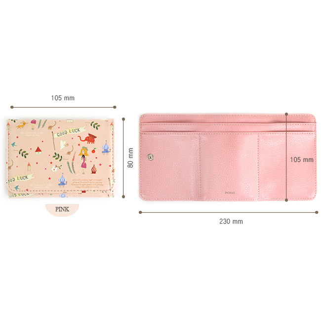 Size of Willow story pattern trifold wallet