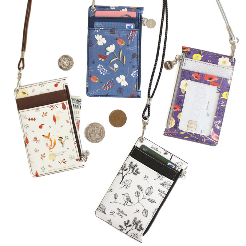 Willow story pattern zip flat card holder case Willow story pattern zip flat card holder case