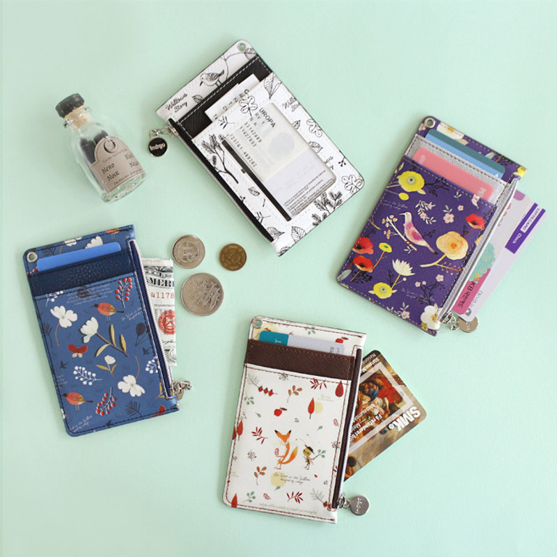 Willow story pattern zip flat card holder case Willow story pattern zip flat card holder case