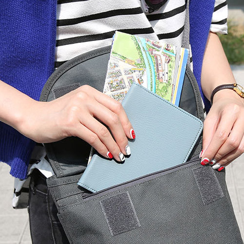 Classy plain RFID blocking mini passport case