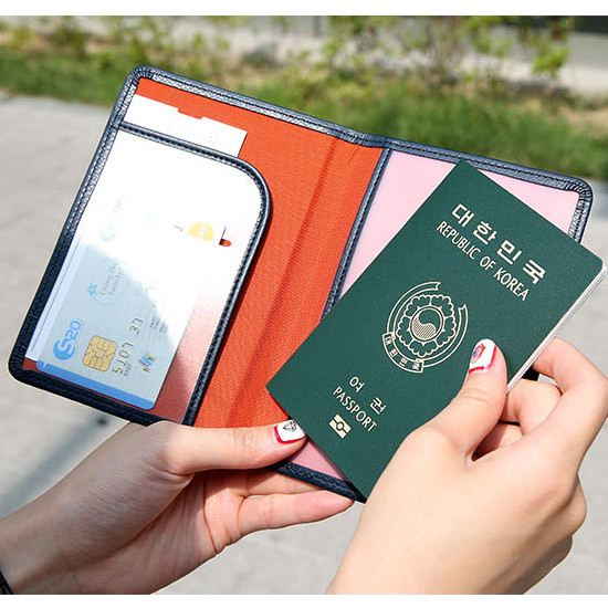 Classy plain RFID blocking mini passport case