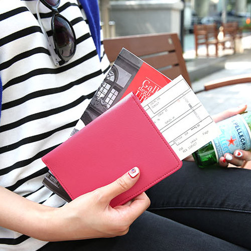 Classy plain RFID blocking mini passport case