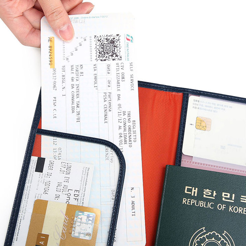 Half pocket - Classy plain RFID blocking long passport case