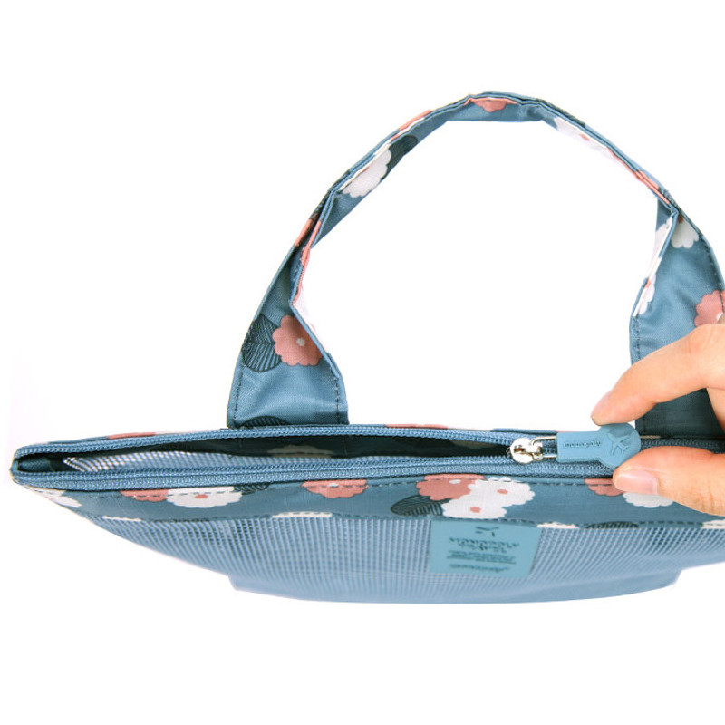 Coated mesh handy tote bag pouch