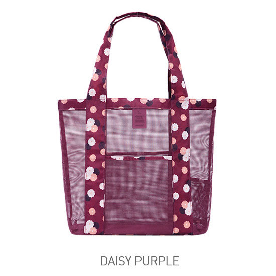 Daisy purple - Coated mesh tote shoulder bag