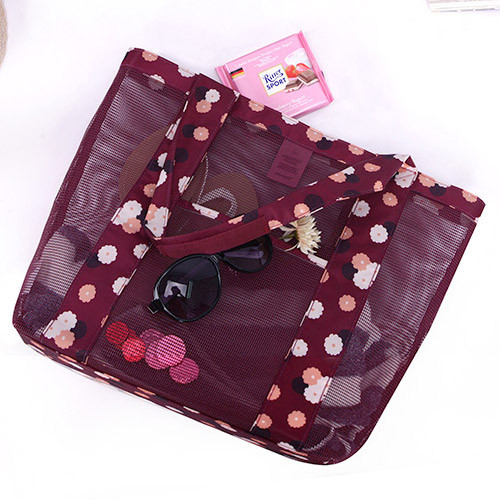 Daisy purple - Coated mesh tote shoulder bag