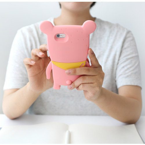 Pink - Monowave cute bear moya iPhone 6 jelly case