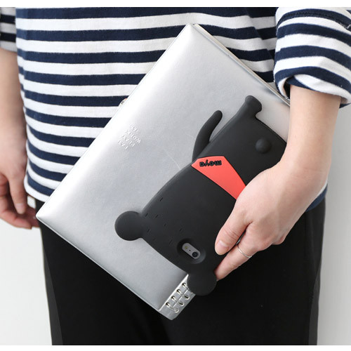 Black - Monowave cute bear moya iPhone 6 jelly case